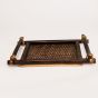  Round Bamboo Tray Small Brown 11×8 Inch
