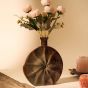 Khurja Pottery Flower Vase Ring Matki Shape Green and Brown Colour Size 9 Inches