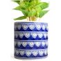 Khurja Pottery Outdoor Pot Pipe Shape || Navy Blue Colour || Large Size 6 Inches || Saras Aajeevika