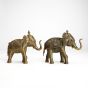 Dhokra Art Brass Elephant 6.5" (Set of 2) || Saras Aajeevika