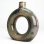 Khurja Pottery Flower Vase Ring Shape Light Green Colour 8 Inches