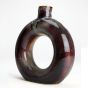 Khurja Pottery Flower Vase Ring Shape Plain Brinjal Colour 8 Inches
