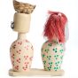 Handcrafted Wooden Thanjavur Couple Dolls – Traditional Village Women Decor