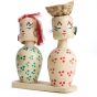 Handcrafted Wooden Thanjavur Couple Dolls – Traditional Village Women Decor