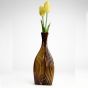Khurja Pottery Flower Vase Pan Shape||  Mustard Color || Size 10 Inches || Saras Aajeevika