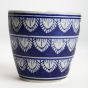 Khurja Pottery Indoor Pot Glass Shape || Navy Blue Colour || Medium Size 5 Inches || Saras Aajeevika