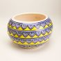 Khurja Pottery Outdoor Pot Apple Shape Yellow Colour Big Size 6 Inches || Saras Aajeevika