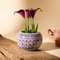 Khurja Pottery Indoor Pot Apple Shape || Red and Blue Colour || Big Size 5 Inchs || Saras Aajeevika