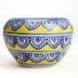 Khurja Pottery: Indoor Pot, Apple-Shaped, Medium (4 Inches) - Yellow