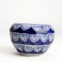 Khurja Pottery Indoor Pot Apple Shape Navy Blue Colour Medium Size 4 Inches
