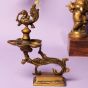 Antique Brass Arti Deepak with Stand || Saras Aajeevika || 
