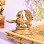 Antique Brass Mayur Deepak Small | Brass Deepak | Puja Essentials | Mayur Shaped Deepak | Handcrafted Brass Work