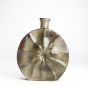 Khurja Pottery Flower Vase Ring Matki Shape Green and Cream Colour 9 Inches