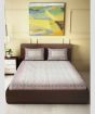 Bedsheet With Pillow Cover Block Print Black Flower W Brown Border 90 x 108