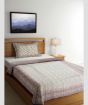 Bedsheet With Pillow Cover Block Print Black Flower W Brown Border 90 x 108