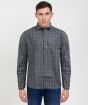Cotton Full Sleeve Shirt Small Grey Check