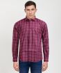 Cotton Full Sleeve Shirt Big Marron Blue Check