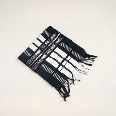 Handloom Mizoram Cotton Muffler || White & Blace Color || Saras Aajeevika