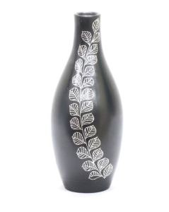  Black Pottery Flower Vase Narrow Mouth Shape
