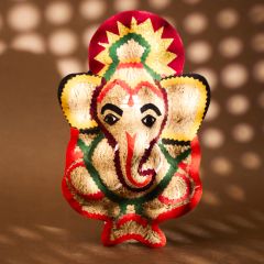 Handmade Khas Khas Ganesha Wall Hanging || Multi Color || 9 Inch || Saras Aajeevika