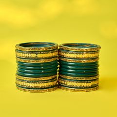 Lac Bangles || Green Color || Set of 20 || Saras Aajeevika