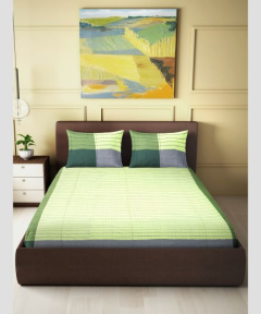  Bedspread Cotton Parrot Green Line 90X100 Inch