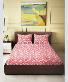 Cotton Hand Block Double Bedsheet || Pink || 93×108 inch || Saras Aajeevika 