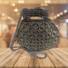  Embroidered Potli Blue
