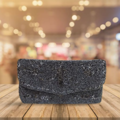  Embroidered Clutch Grey