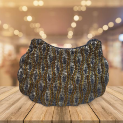  Embroidered B Purse Blue