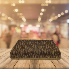  Embroidered Clutch Golden Brown