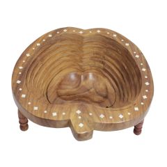 Wooden Spring Tray Apple Shape || Table Decor || Sheesham Wood || Saras Aajeevika