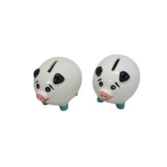 Khurja Pottery Piggy Bank White Small (So2) | Khurja Pottery Piggy Bank | Hand painted | Kitchen ware | Home Décor | White