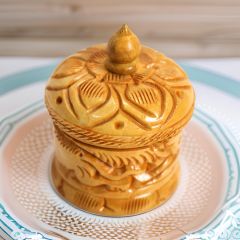 Wooden Sindur Dibbi 2.5" || Natural Color || Saras Aajeevika