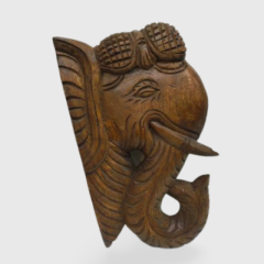 Wall Décor Bracket Wood Carving Elephant Antique Natural Colour 10 Inch