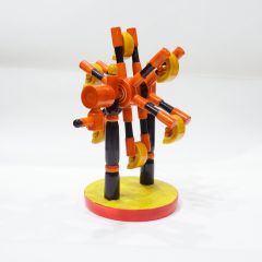 Channapatna Toy- Joint Wheel || Yellow & Orange || Saras Aajeevika