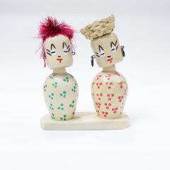 Channapatna Toy- Top And Doll || Light brown || Saras Aajeevika