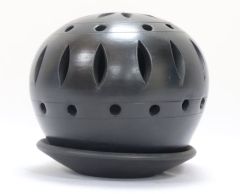 SARAS Aajeevika, Handcrafted | Black Pottery Tea Light Lamp | SHG Product | Uttar Pradesh | Black Pottery from Fine Clay | Black Colour