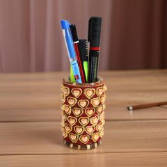 Stone Pen Stand 4" Red || 4 Inch || Natural Color || Saras Aajeevika