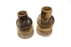 Bamboo Flower Vase Set of 2  8In || Saras Aajeevika