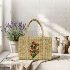 Water Hyacinth Basket Rectangle Shape || Natural Color || 8x11 || Saras Aajeevika