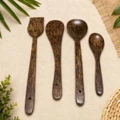 Balck Wood Spoon Set || Set of 4 || Saras Aajeevika