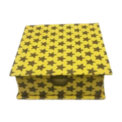 Diary Slip Box || Yellow With Silver Star || 4*4 || Saras Aajeevika