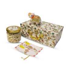 Bhaiya Bhabhi Rakhi Gift Box with Cashew & Marble Elephant || Rakhi Special Gift Box || Saras Aajeevika