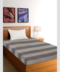 Bedspread Cotton Grey Black Line || Single Bedsheet 90*60 || Saras Aajeevika 