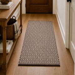 Cotton Runner 2*6 Ft || Colour Dark Grey & White || Saras Aajeevika