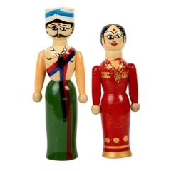 Raja Rani Green & Red | Toy for Kids | Handmade Toys | Wooden Toys