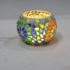 T Light Holder Ceramics Blue Pottery 3 || White  || Saras Aajeevika 