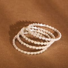 Beads Bangles || Silver Color || Set of 4 || Saras Aajeevika
