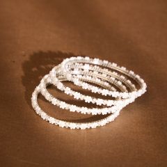 Beads Bangles || White Color || Set of 4 || Saras Aajeevika